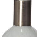 16" Bronze And White Ombre Glass Cylinder Table Vase