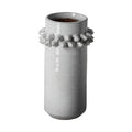 11" Gray Abstract Cylinder Ceramic Table Vase