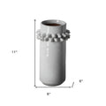 11" Gray Abstract Cylinder Ceramic Table Vase