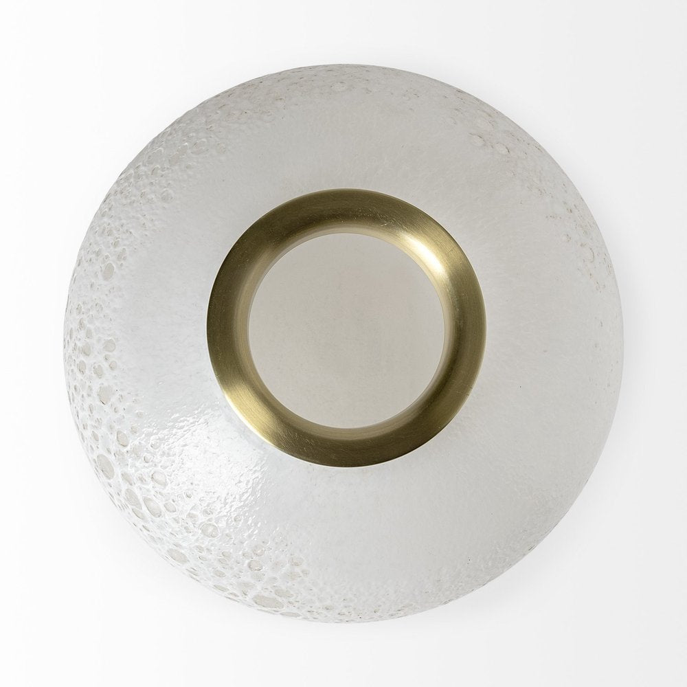 8" White Abstract Cylinder Crystal Glass Table Vase