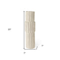 23" Cream Abstract Cylinder Ceramic Table Vase