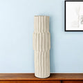 23" Cream Abstract Cylinder Ceramic Table Vase