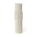 23" Cream Abstract Cylinder Ceramic Table Vase