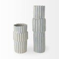 23" Gray Abstract Cylinder Ceramic Table Vase