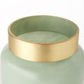 10" Green Abstract Cylinder Crystal Glass Table Vase