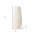 14" Cream Abstract Cylinder Ceramic Table Vase