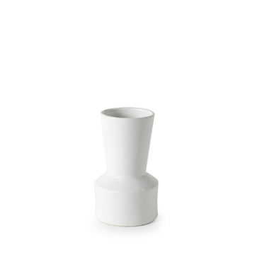 9" White Abstract Cylinder Ceramic Table Vase