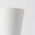 9" White Abstract Cylinder Ceramic Table Vase
