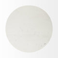 48" White And Natural Rounded Marble Pedestal Base Dining Table