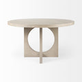 54" Natural Rounded Pedestal Base Dining Table