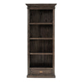 75" Brown and Black  Wood Four Tier Bookcase
