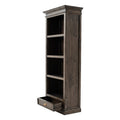 75" Brown and Black  Wood Four Tier Bookcase