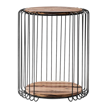 New Modern Round End Table - Rustic Brown 