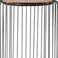 24" Modern Black and Rustic Brown Round End Table