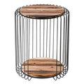 New Modern Round End Table - Rustic Brown 