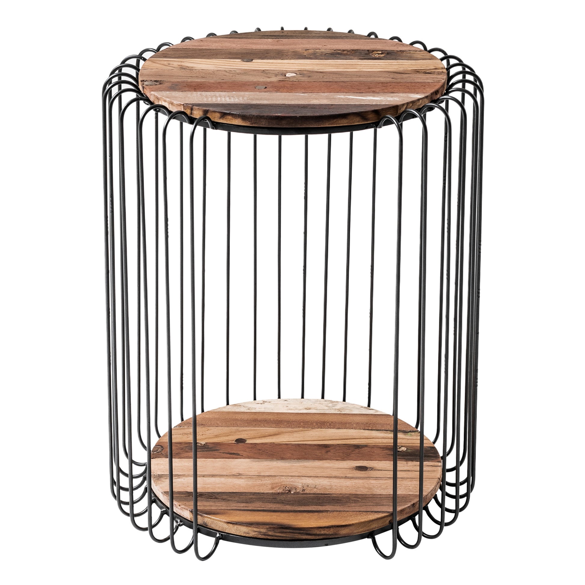 New Modern Round End Table - Rustic Brown 