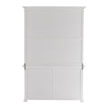 57" White Solid Wood Frame Dining Hutch With Twelve Shelves And Two Drawers