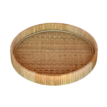 Braided Bamboo Round Tray