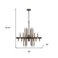Brown Candle Style Multi Light Metal Dimmable Chandelier