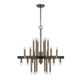 Brown Candle Style Multi Light Metal Dimmable Chandelier