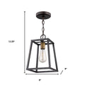 Antique Bronze Metal Tapered Hanging Light
