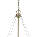 Nora 4-Light Washed Gold Drum Pendant With Abstract Open-Air Cage Shade