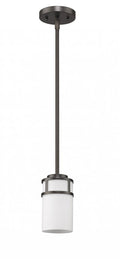 Brushed Bronze Minimalist Cylindrical Hanging Light