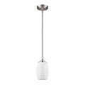 Silver Hanging Light with Frosted Glass Shade
