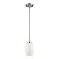 Silver Hanging Light with Frosted Glass Shade