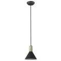 Matte Black and Gold Conical Pendant Hanging Light