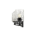 10" Black And Clear Metal and Glass Vanity Flush Mounted Sconce