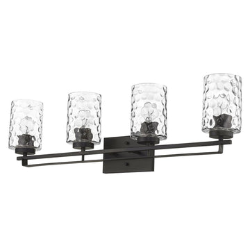 10" Black And Clear Metal and Glass Vanity Flush Mounted Sconce