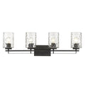 10" Black And Clear Metal and Glass Vanity Flush Mounted Sconce