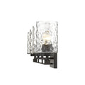 10" Black And Clear Metal and Glass Vanity Flush Mounted Sconce