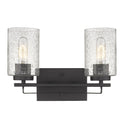 Bronze Metal and Textured Glass Two Light Wall Sconce