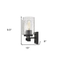 10" Black And Clear Metal Vanity Flush Mounted Sconce