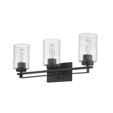 10" Black And Clear Metal Vanity Flush Mounted Sconce