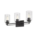 10" Black And Clear Metal Vanity Flush Mounted Sconce