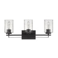10" Black And Clear Metal Vanity Flush Mounted Sconce
