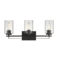 10" Black And Clear Metal Vanity Flush Mounted Sconce