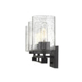10" Black And Clear Metal Vanity Flush Mounted Sconce