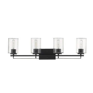 10" Black And Clear Metal Vanity Flush Mounted Sconce