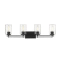 10" Black And Clear Metal Vanity Flush Mounted Sconce