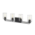 10" Black And Clear Metal Vanity Flush Mounted Sconce
