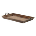 19" Brown Wood Handmade Serving Tray With Handles