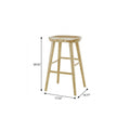 29" Natural Manufactured Wood Backless Bar Height Bar Chair