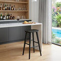29" Black Manufactured Wood Backless Bar Height Bar Chair