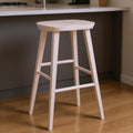 29" White Manufactured Wood Backless Bar Height Bar Chair