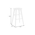 29" White Manufactured Wood Backless Bar Height Bar Chair