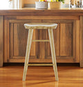 26" Natural Manufactured Wood Backless Counter Height Bar Chair